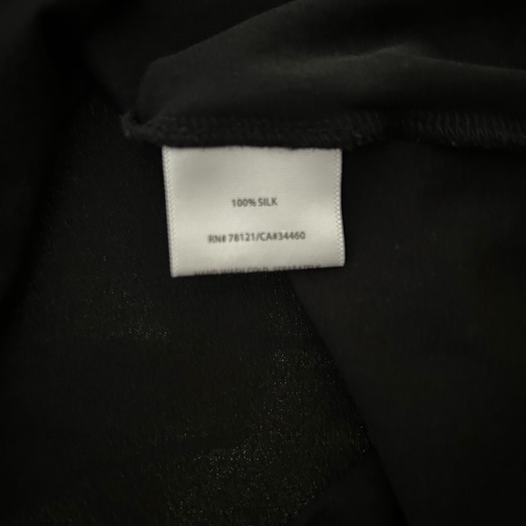 Eileen Fisher Black Silk Long Sleeve Top - Picture 4 of 5